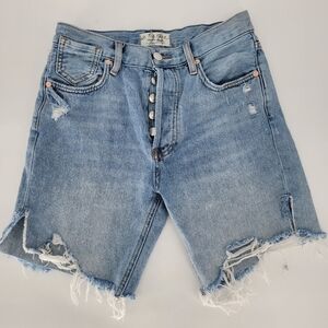 WE the free distressed bermuda shorts high rise denim shorts 24